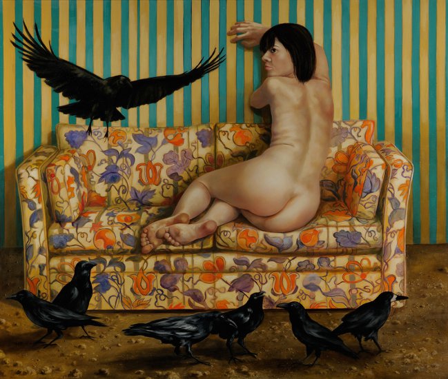 Thomas Gatzemeier – Die Vögel, 2008. Öl auf Leinwand, 110x130 cm.